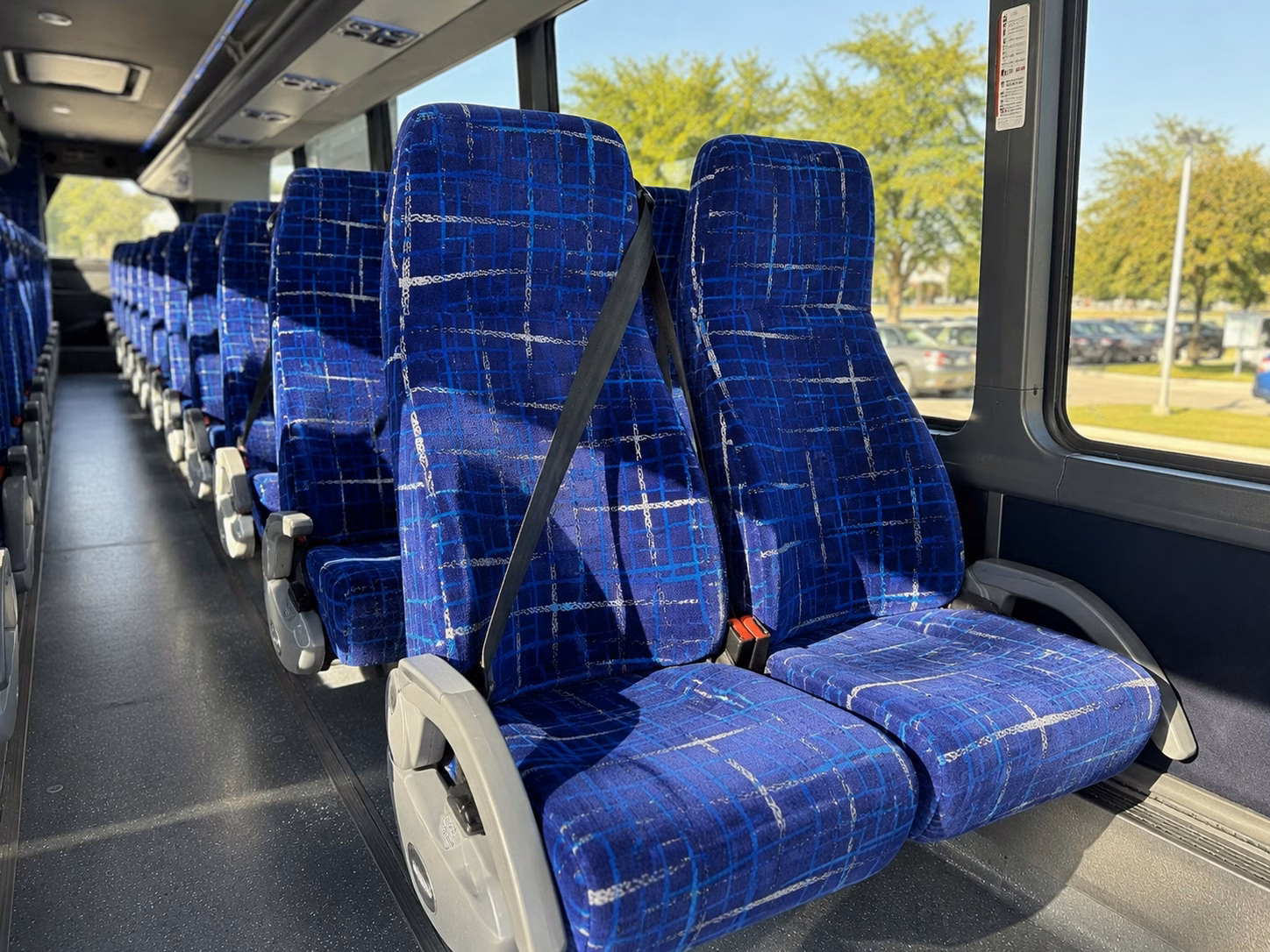 56 passenger charter bus inside