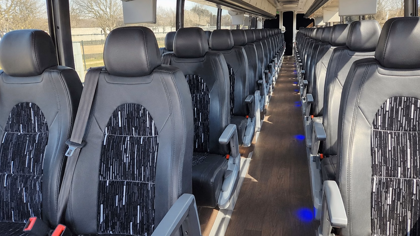 newport news charter bus interior